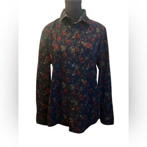 Express Floral Corduroy Shirt M EUC